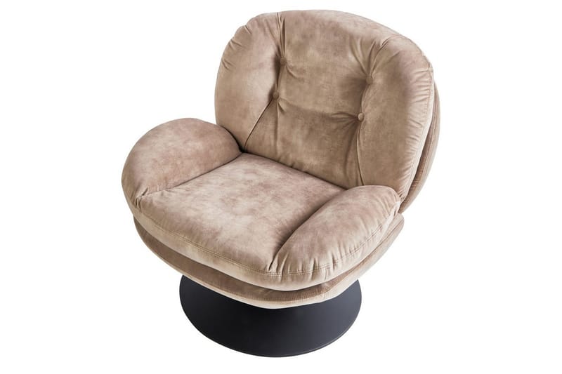 Svängbar fåtölj Nolvik - Sandbeige, svart - Möbler - Stolar & fåtöljer - Fåtölj - Fåtölj utan armstöd