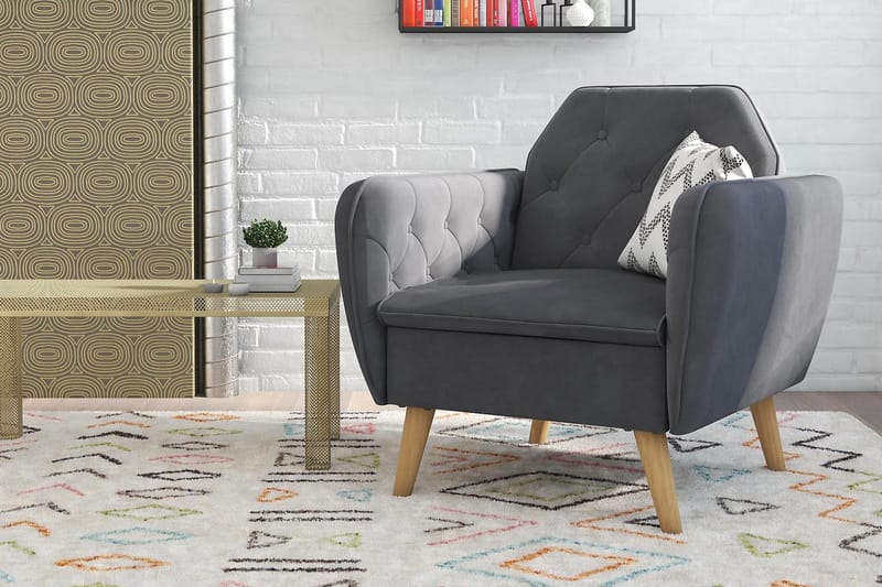 Teresa Fåtölj Grå/Sammet - Novogratz - Möbler - Stolar & fåtöljer - Fåtölj