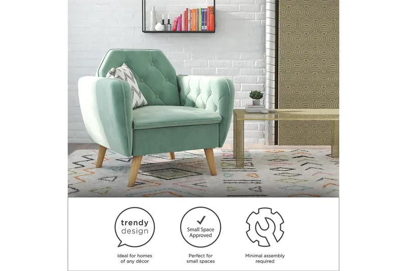 Teresa Fåtölj Sammet/Ljusgrön - Novogratz - Möbler - Stolar & fåtöljer - Fåtölj