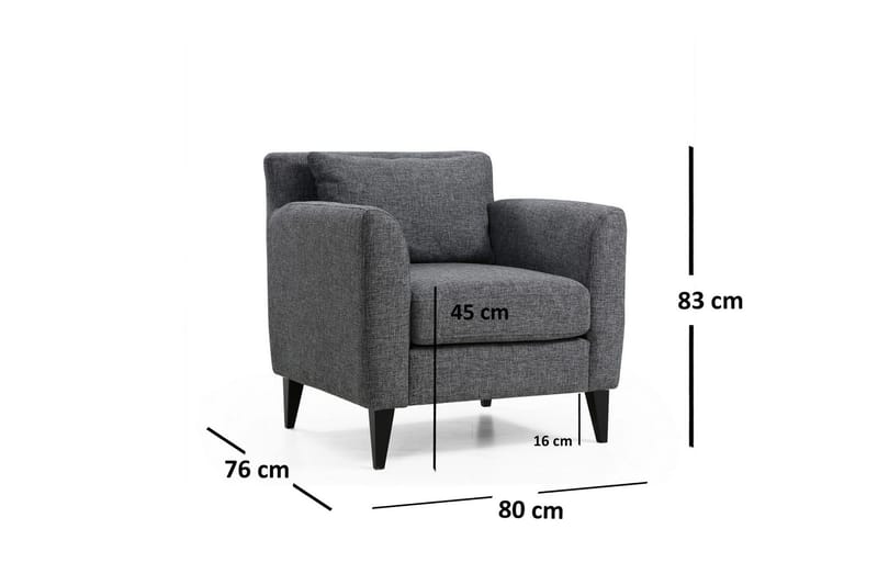 Tomski Fåtölj med Armstöd - Grå - Möbler - Stolar & fåtöljer - Fåtölj