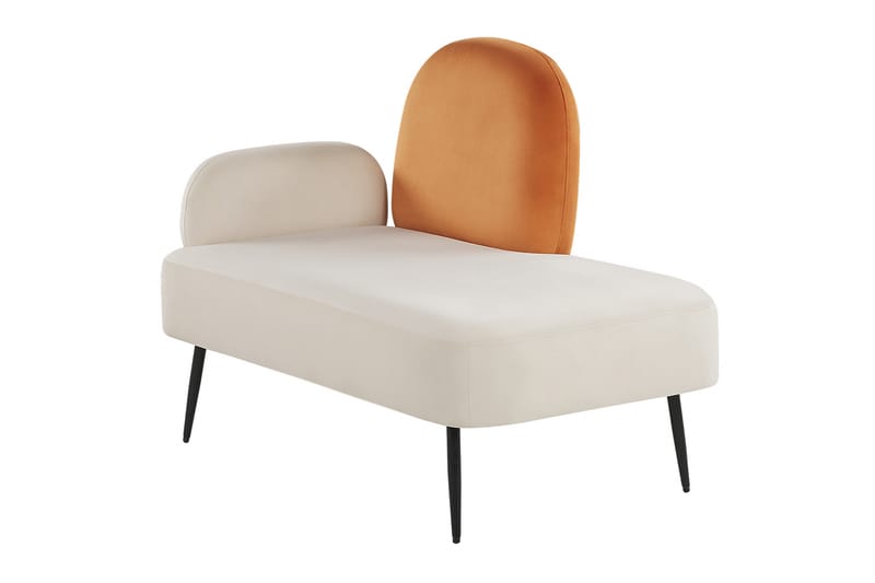 Toshio Schäslong 76 cm Vänster - Vit/Orange - Möbler - Stolar & fåtöljer - Fåtölj - Schäslongfåtölj & divanfåtölj