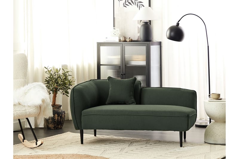 Toyoki Schäslong 138 cm Vänster - Svart/Grön - Möbler - Stolar & fåtöljer - Fåtölj - Schäslongfåtölj & divanfåtölj