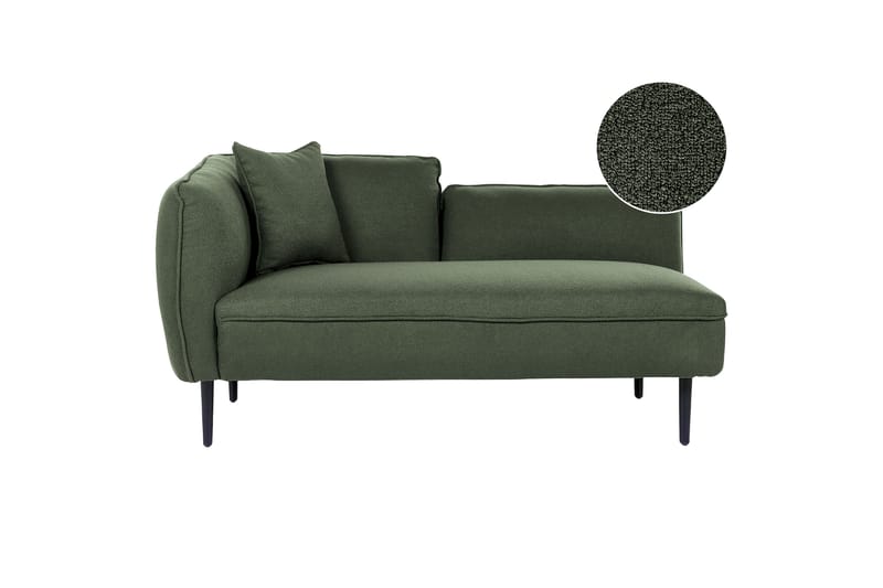 Toyoki Schäslong 138 cm Vänster - Svart/Grön - Möbler - Stolar & fåtöljer - Fåtölj - Schäslongfåtölj & divanfåtölj