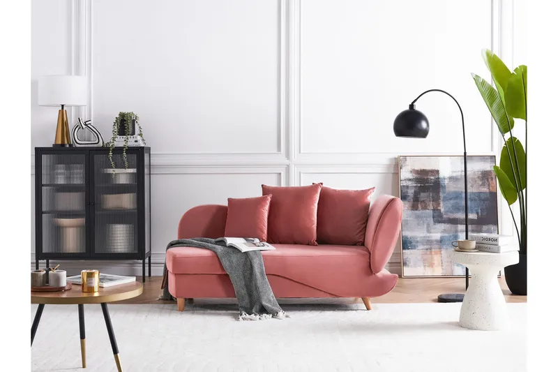 Trehan Schäslong 157 cm Höger - Rosa - Möbler - Stolar & fåtöljer - Fåtölj - Schäslongfåtölj & divanfåtölj