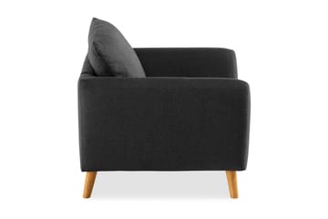 Trend Fåtölj i Tyg med Träben - Svart - Möbler - Stolar & fåtöljer - Fåtölj
