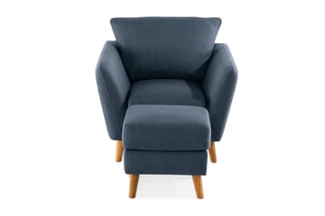 Trend Fåtölj med Fotpall - Blå - Möbler - Stolar & fåtöljer - Fåtölj