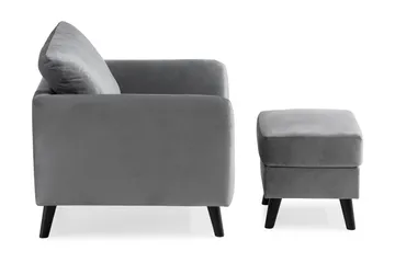 Trend Fåtölj med Fotpall - Ljusgrå - Möbler - Stolar & fåtöljer - Fåtölj