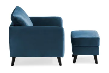 Trend Fåtölj med Fotpall - Midnattsblå - Möbler - Stolar & fåtöljer - Fåtölj