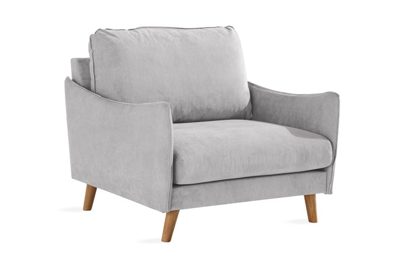 Trend Lyx Fåtölj, Ljusgrå/Ek