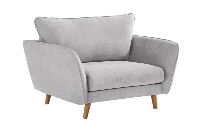 Trend Lyx Fåtölj - Ljusgrå/Ek - Möbler - Stolar & fåtöljer - Fåtölj