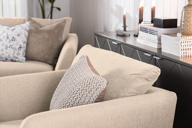 Trend Soffgrupp Fåtölj med Fotpall - Beige - Möbler - Stolar & fåtöljer - Fåtölj