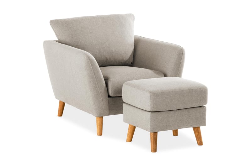 Trend Soffgrupp Fåtölj med Fotpall - Beige - Möbler - Stolar & fåtöljer - Fåtölj
