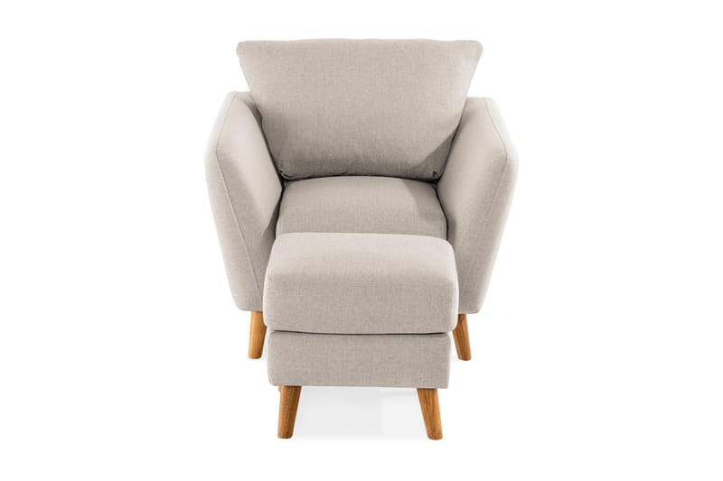 Trend Soffgrupp Fåtölj med Fotpall - Beige - Möbler - Stolar & fåtöljer - Fåtölj