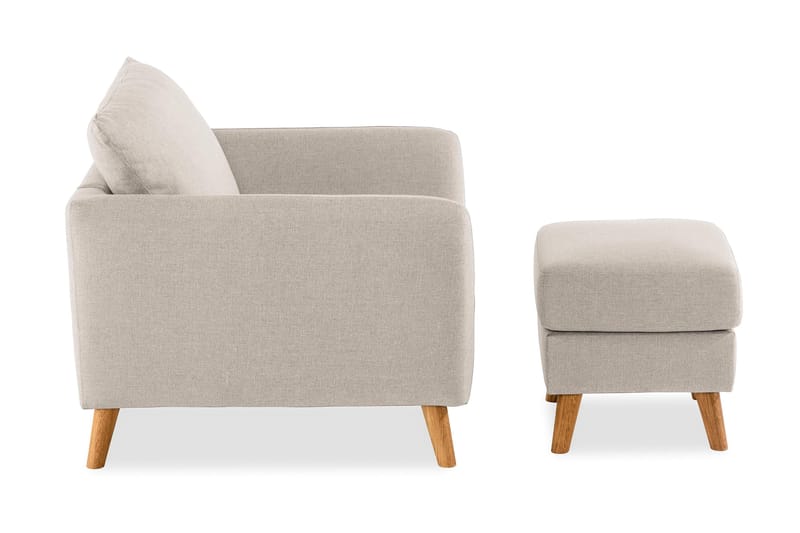 Trend Soffgrupp Fåtölj med Fotpall - Beige - Möbler - Stolar & fåtöljer - Fåtölj
