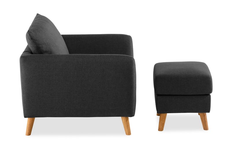 Trend Soffgrupp Fåtölj med Fotpall - Svart - Möbler - Stolar & fåtöljer - Fåtölj - Fåtölj med fotpall