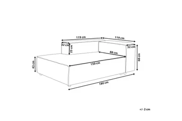 Tunda Schäslong 119 cm Höger - Svart/Vit - Möbler - Stolar & fåtöljer - Fåtölj - Schäslongfåtölj & divanfåtölj