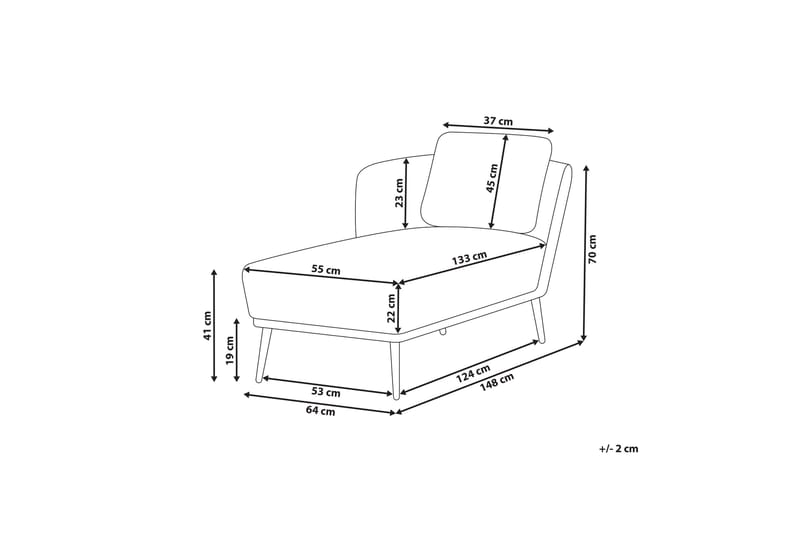 Uklund Schäslong 148 cm Höger - Svart/Vit - Möbler - Stolar & fåtöljer - Fåtölj - Schäslongfåtölj & divanfåtölj