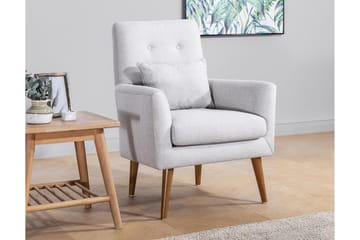 Unique Design Fåtölj i Tyg med Träben - Ljusgrå - Möbler - Stolar & fåtöljer - Fåtölj