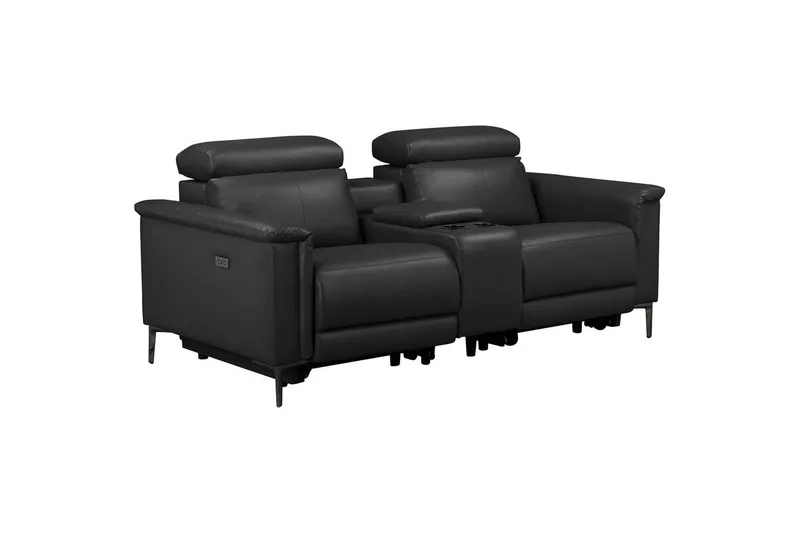 Vanlig liggfåtölj Loft24 Dubbel recliner stol Loft24 Lund Black Artificial leather, undefined