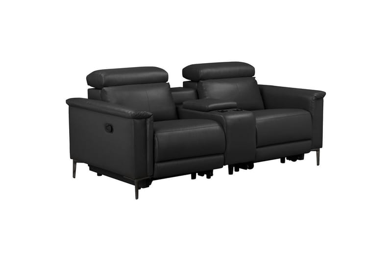 Vanlig liggfåtölj Loft24 Dubbel recliner stol Loft24 Lund Black Artificial leather||Genuine Leather - Möbler - Soffa - Biosoffa & reclinersoffa