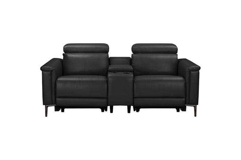 Vanlig liggfåtölj Loft24 Dubbel recliner stol Loft24 Lund Black Artificial leather||Genuine Leather - Möbler - Soffa - Biosoffa & reclinersoffa