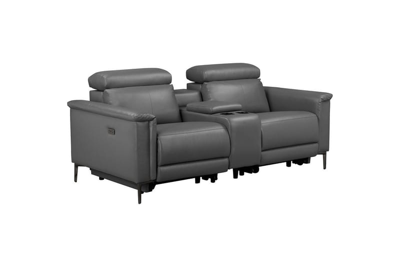 Vanlig liggfåtölj Loft24 Dubbel recliner stol Loft24 Lund Grey Artificial leather||Genuine Leather - Möbler - Soffa - Biosoffa & reclinersoffa