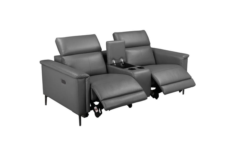Vanlig liggfåtölj Loft24 Dubbel recliner stol Loft24 Lund Grey Artificial leather||Genuine Leather - Möbler - Soffa - Biosoffa & reclinersoffa