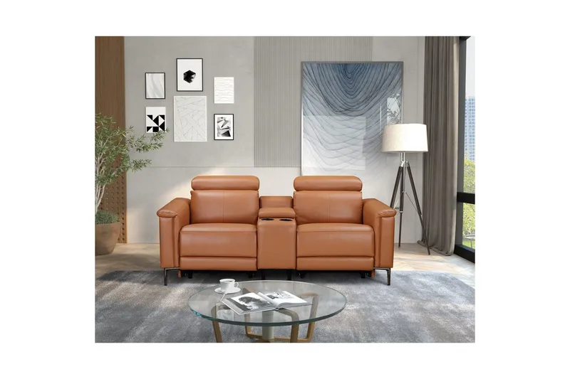 Vanlig liggfåtölj Loft24 Lund Liggfåtölj Brown Artificial leather - Möbler - Soffa - Biosoffa & reclinersoffa