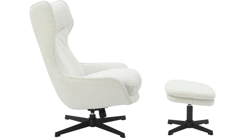 Varric Fåtölj - creme - Möbler - Stolar & fåtöljer - Fåtölj - Fåtölj med fotpall