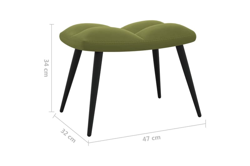 Vilstol med fotpall ljusgrön sammet - Grön - Möbler - Stolar & fåtöljer - Fåtölj