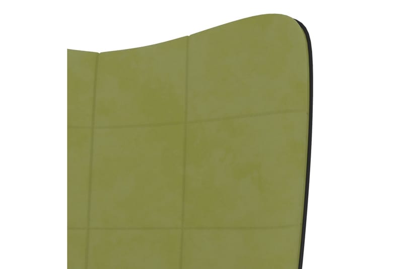 Vilstol med fotpall ljusgrön sammet och PVC - Ljusgrön - Fåtölj