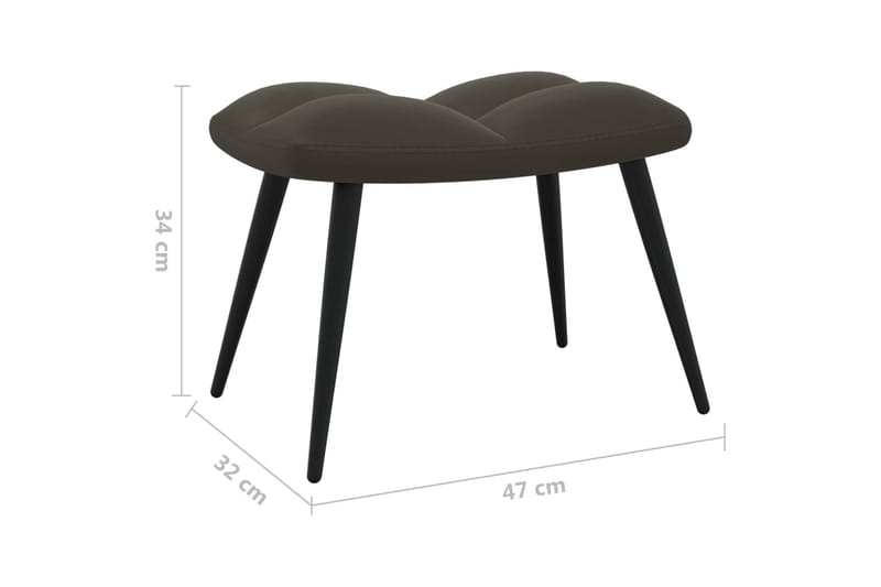 Vilstol med fotpall mörkgrå sammet - Grå - Möbler - Stolar & fåtöljer - Fåtölj
