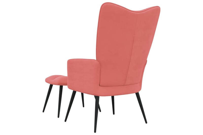 Vilstol med fotpall rosa sammet - Rosa - Möbler - Stolar & fåtöljer - Fåtölj