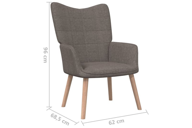 Vilstol med pall 62x68,5x96 cm taupe tyg - Grå - Möbler - Stolar & fåtöljer - Fåtölj