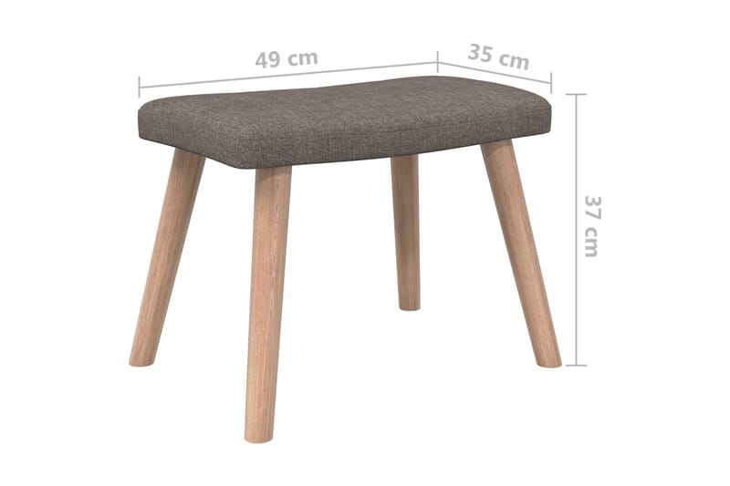 Vilstol med pall 62x68,5x96 cm taupe tyg - Grå - Möbler - Stolar & fåtöljer - Fåtölj