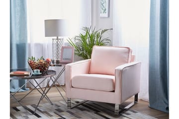 Vind Modern Fåtölj i Tyg - Rosa - Möbler - Stolar & fåtöljer - Fåtölj
