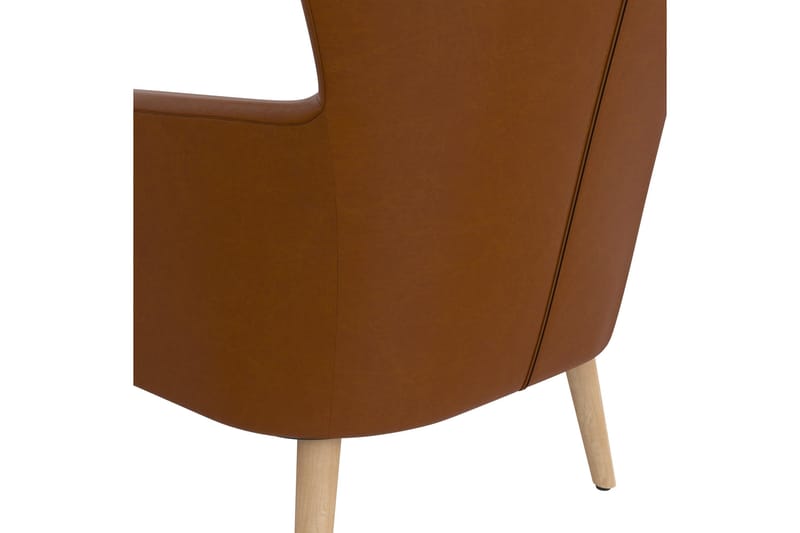 Wynn Fåtölj i Konstläder med Träben - Cognac - Möbler - Stolar & fåtöljer - Fåtölj - Skinnfåtölj & läderfåtölj