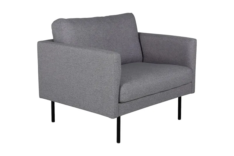Zoom Modern Fåtölj i Tyg med Metallben, Grå