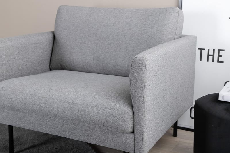 Zoom Modern Fåtölj i Tyg med Metallben - Grå - Möbler - Stolar & fåtöljer - Fåtölj