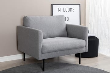 Zoom Modern Fåtölj i Tyg med Metallben - Grå - Möbler - Stolar & fåtöljer - Fåtölj