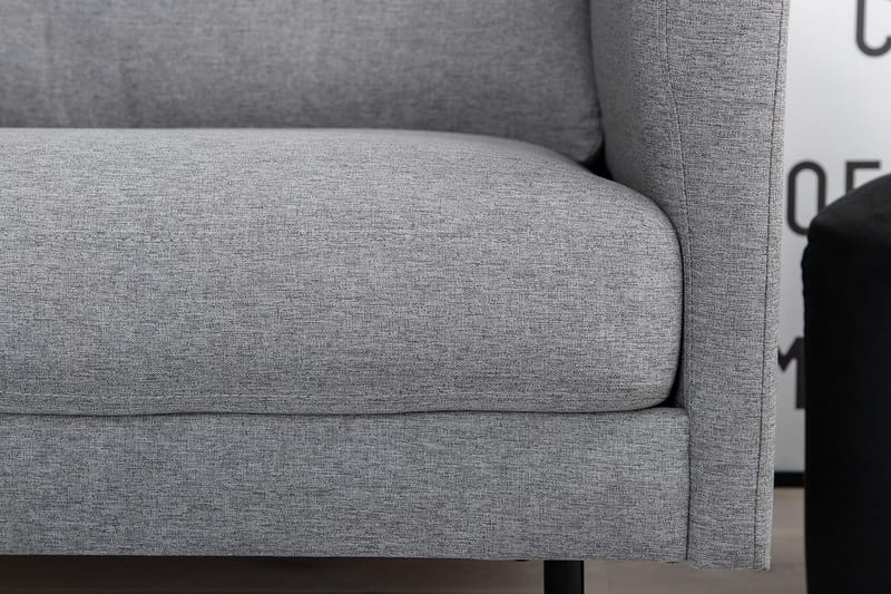 Zoom Modern Fåtölj i Tyg med Metallben - Grå - Möbler - Stolar & fåtöljer - Fåtölj