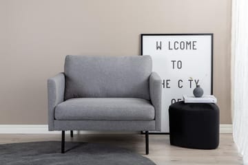 Zoom Modern Fåtölj i Tyg med Metallben - Grå - Möbler - Stolar & fåtöljer - Fåtölj