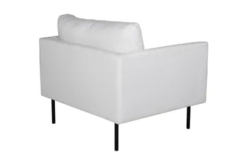 Zoom Modern Fåtölj i Tyg med Metallben - Vit - Möbler - Stolar & fåtöljer - Fåtölj