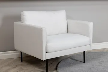 Zoom Modern Fåtölj i Tyg med Metallben - Vit - Möbler - Stolar & fåtöljer - Fåtölj