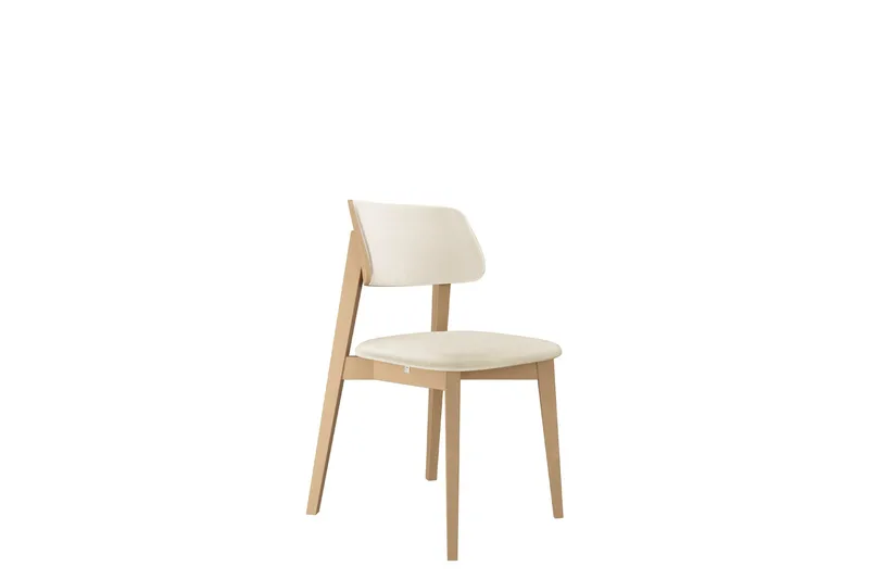 Ferrara Matstol i Sammet med Trästativ, Beige