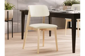 Ferrara Matstol i Sammet med Trästativ - Beige - Möbler - Stolar & fåtöljer - Matstol & köksstol