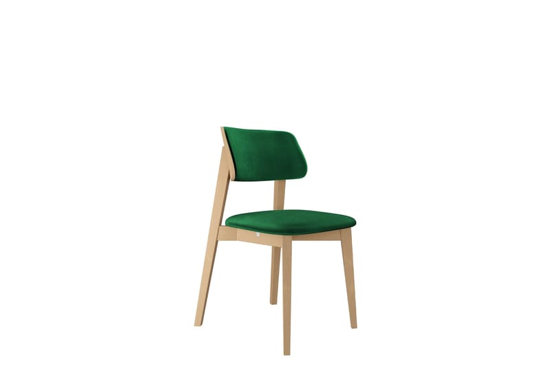 Ferrara Matstol i Sammet med Trästativ, Grön|Beige