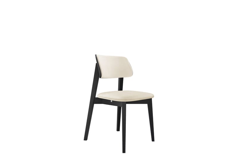 Ferrara Matstol i Trä med Sammetsklädsel, Beige