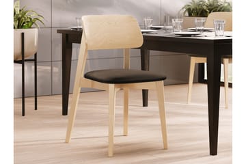 Ferrara Matstol i Trä med Tygdetaljer - Brun|Beige - Möbler - Stolar & fåtöljer - Matstol & köksstol