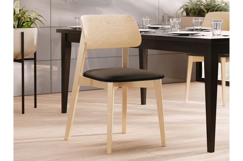 Ferrara Matstol i Trä med Tygdetaljer - Brun|Beige - Möbler - Stolar & fåtöljer - Matstol & köksstol